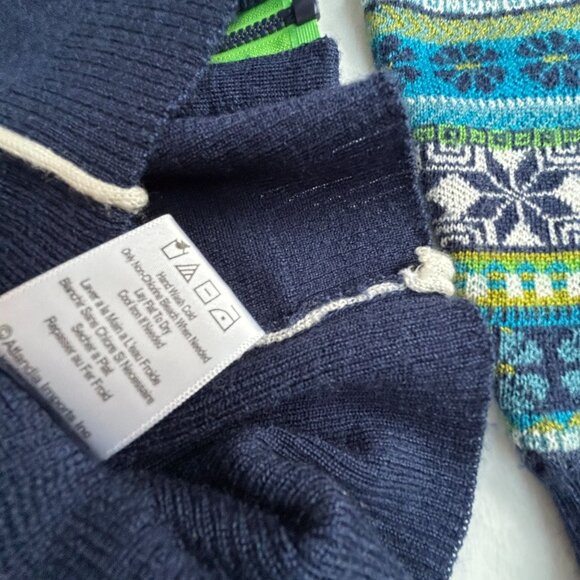 Icelandic Design Womens Wool Blend Nordic Zip Cardigan Sweater Small Blue/Green - Picture 5 of 8